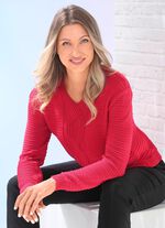 Pullover mit streckender Zopfstruktur 