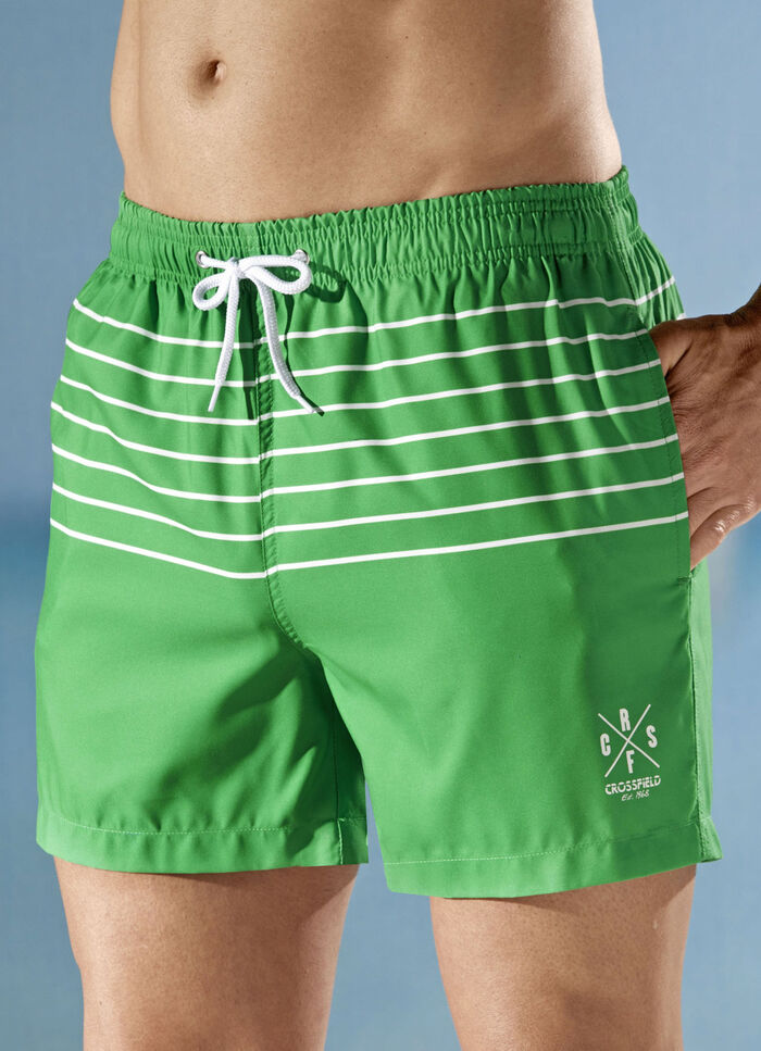 Badeshorts mit Sreifendessin, Microfaser GRÜN-WEISS