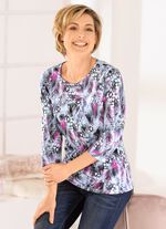 Shirt in Feinjersey GRAU-PINK-MULTICOLOR