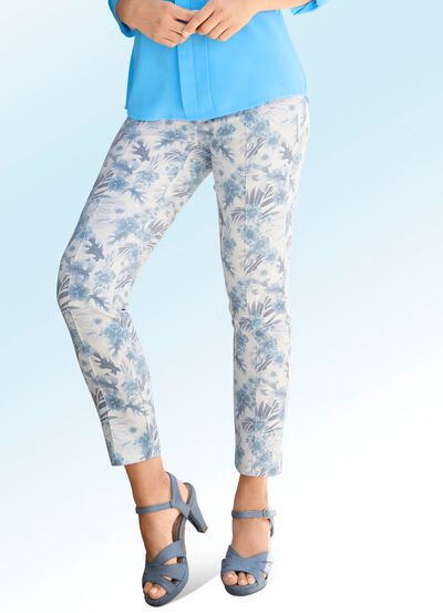 Hose mit floraler Dessinierung 