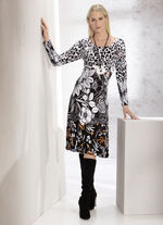 Kleid mit Animal- und Floraldruck 