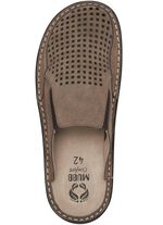 Mubb Pantolette mit seitlich eingesetzten Gummiz&uuml;ge NATURBRAUN