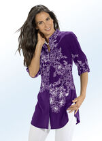 Longbluse mit Floraldessin LILA-ECRU