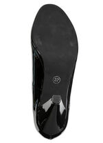 Andrea Conti, schicke Damen-Pumps, aus glänzendem Lackmaterial SCHWARZ