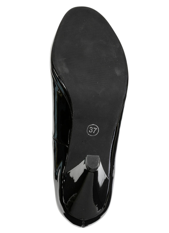 Andrea Conti, schicke Damen-Pumps, aus glänzendem Lackmaterial SCHWARZ