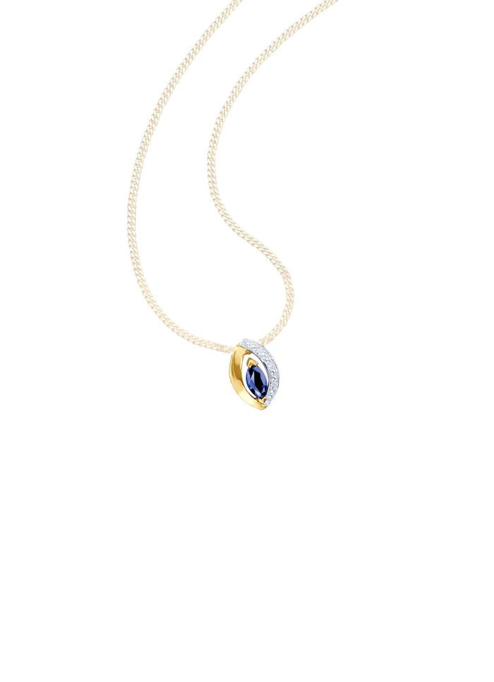 Anhänger mit Brillanten und echt Safir 