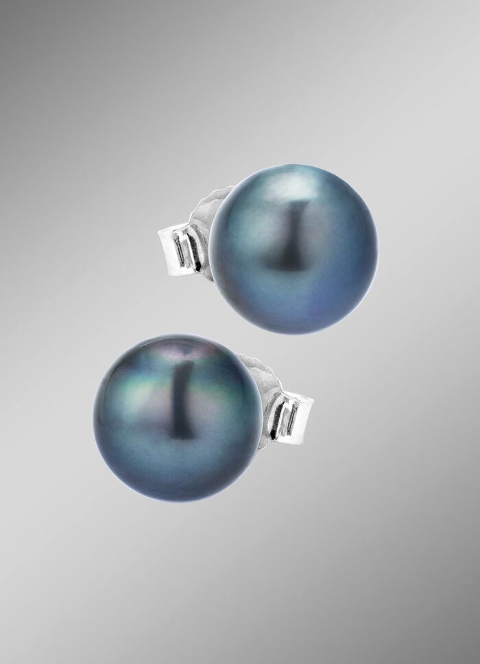Elegante Ohrstecker mit Tahiti-Zuchtperlen 