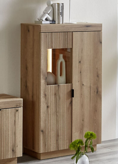 Vitrine, 2-türig, mit LED-Beleuchtung und Softclose 