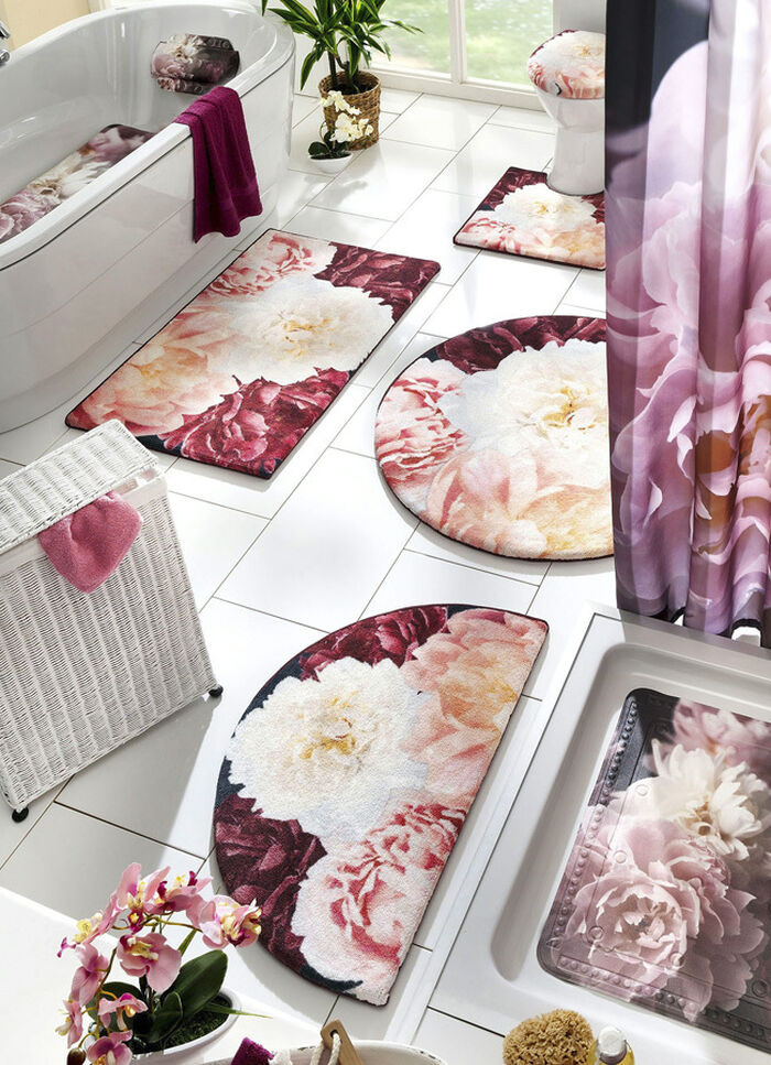 Badgarnitur mit Pfingstrosen Motiv 