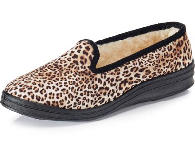 Trendige Damen-Hausschuhe, Weite H, mit Wolle 