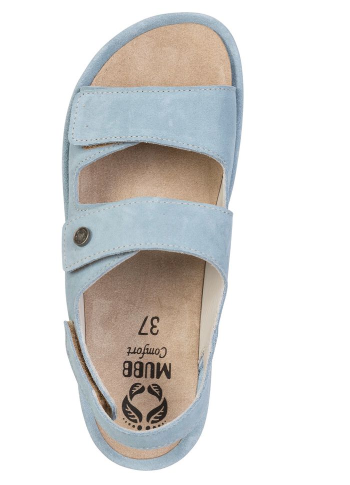 Mubb, bequeme Damen-Sandalen, Weite H, mit herausnehmbarem Fu&szlig;bett BLEU