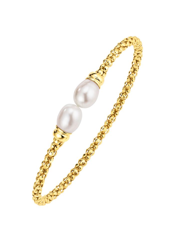 Vergoldeter Armreif mit S&uuml;&szlig;wasser-Zuchtperlen 