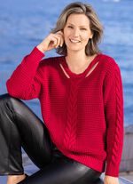Pullover mit Cut-Outs ROT