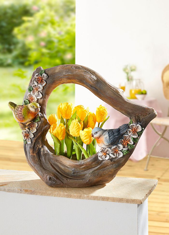 Pflanzschale Herz in Holzoptik 