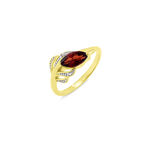 Damenring mit Diamanten und echt Granat