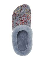Mubb Wollfilz-Pantoffel mit bunter Bl&uuml;ten-Stickerei GRAU