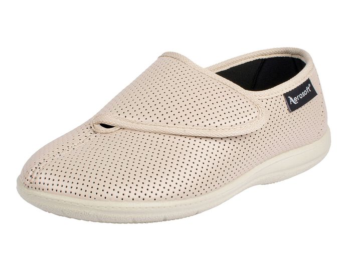 Aerosoft Flex Damen-Klettschuh in Weite H f&uuml;r den kr&auml;ftigen Fu&szlig; BEIGE