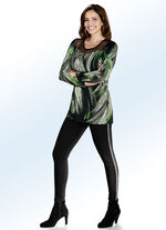 Leggings mit olivfarbenem Zierband 