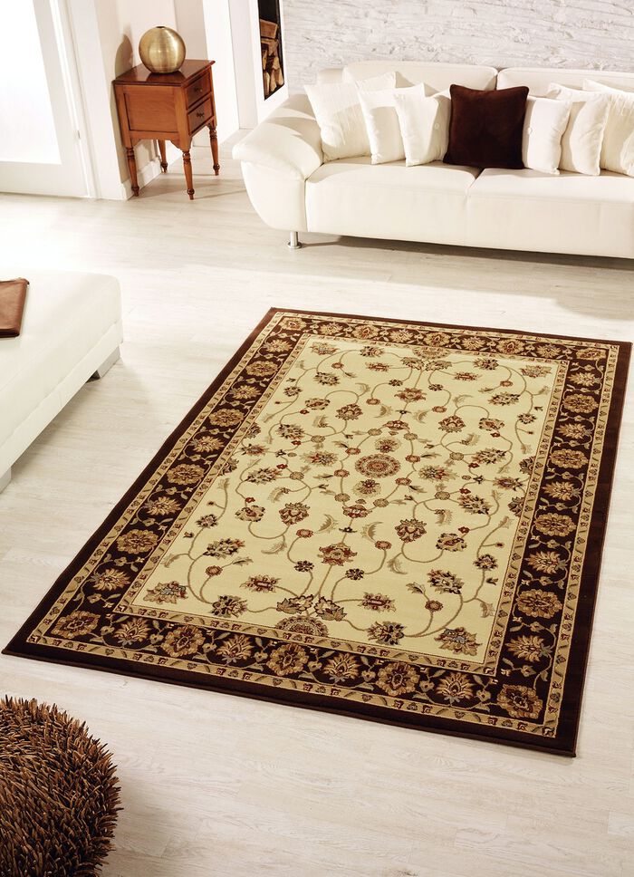 Brücken und Teppiche mit feinen floralen Details ELFENBEIN-BRAUN
