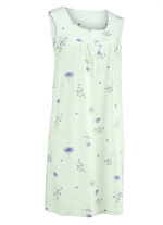 Zweierpack Nachthemden mit breiten Tr&auml;gern und Knopfleiste 1X PASTELLGR&Uuml;N-BUNT, 1X BLEU-BUNT