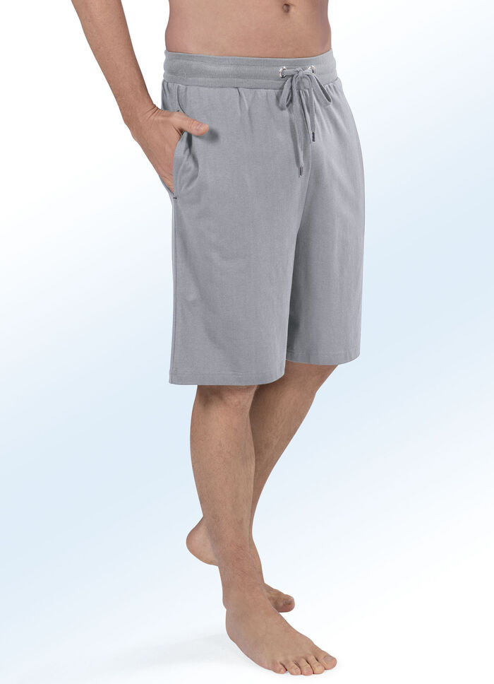 Zweierpack Schlaf- und Freizeithosen, knielang 1X SCHWARZ, 1X HELLGRAU MELIERT