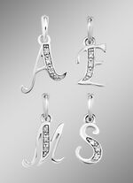 Buchstaben-Anh&auml;nger aus Wei&szlig;gold mit Diamanten 