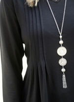 Shirt mit Stehkragen in 2 Farben SCHWARZ