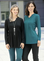 Shirt mit Stehkragen in 2 Farben SCHWARZ