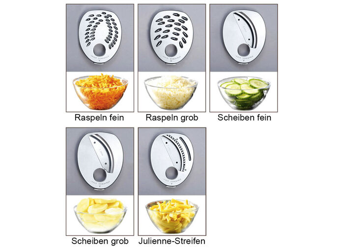Multireibe &ndash; reiben, Scheiben und Streifen schneiden, einfach und schnell 