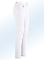 Magic-Jeans mit toller Nietenzier sowie angesagtem Fransensaum WEISS