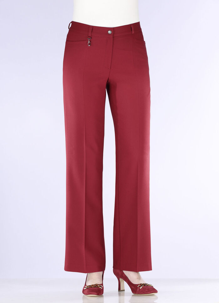 Elegante Hose mit apartem Zieranh&auml;nger ROT