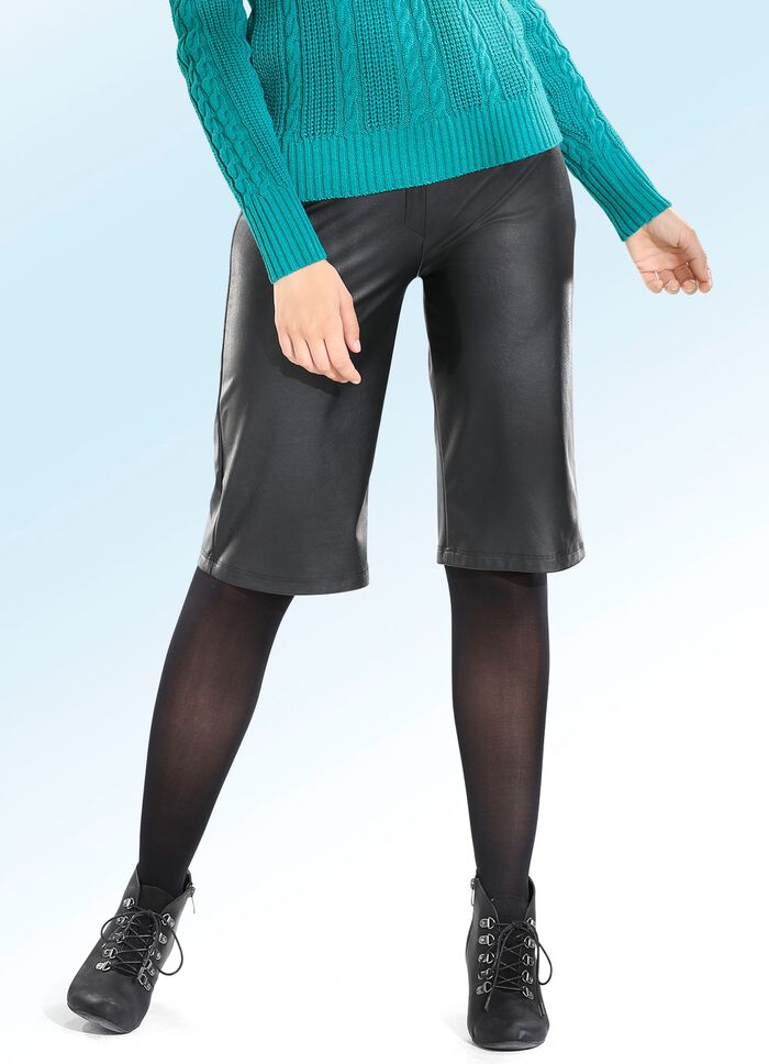 Bermudas aus softem Nappaleder-Imitat 