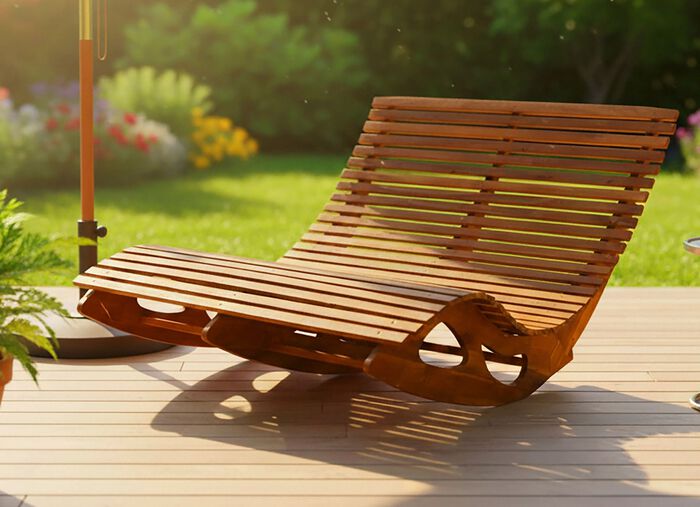 Doppel-Schaukelliege aus Akazienholz 