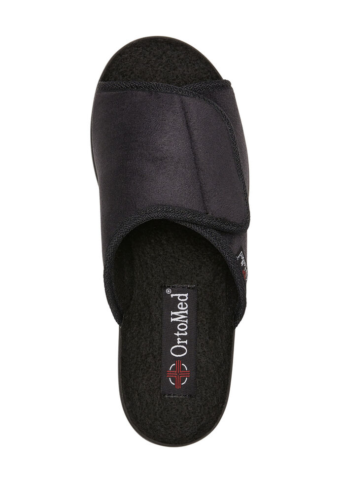 Pantoffel aus Veloursmaterial SCHWARZ