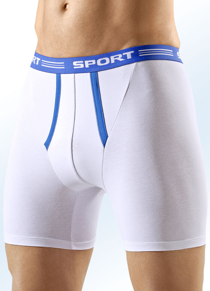 Dreierpack Pants, uni mit Kontrastpaspeln