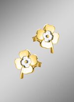 Kleeblatt-Ohrstecker in Bicolor 