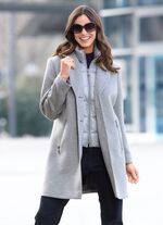 Kurzmantel in 2 Farben GRAU-HELLGRAU MELIERT