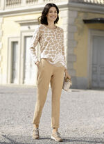 Pullover in Jacquard-Dessin SAND-WEISS