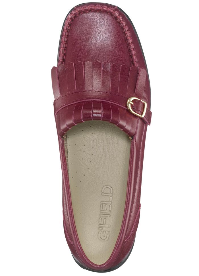 ELENA EDEN, klassische Damen-Slipper, Weite H, mit herausnehmbarem Lederfu&szlig;bett BORDEAUX