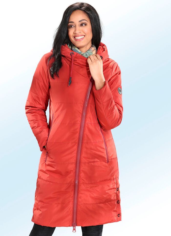 Mantel mit seitlich versetztem 2-Wege-Rei&szlig;verschluss 