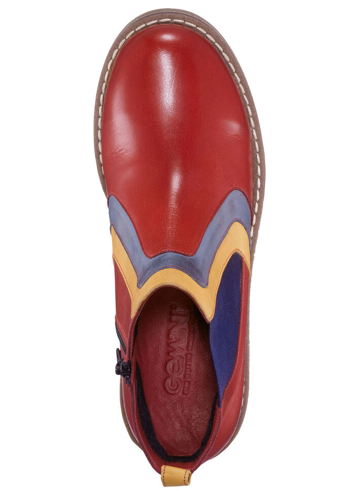 Gemini Stiefelette mit dekorativem Einsatz ROT-BUNT