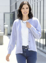 Strickjacke mit flauschig weichem Griff HELLBLAU MELIERT