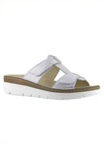 Klett-Pantolette "Cara" aus gepr&auml;gtem Echtleder 