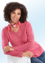 Pullover mit h&uuml;bschem Zopfdessin LACHS