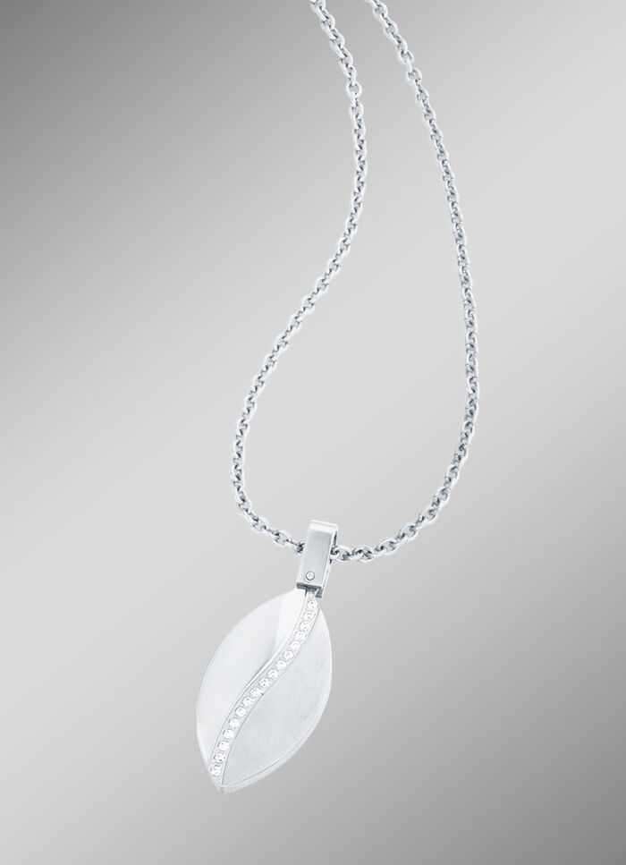 Schicker Anh&auml;nger mit Ankerkette und synth. Zirkonia 