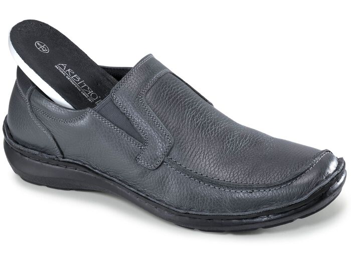 Slipper aus genarbtem Nappaleder GRAU