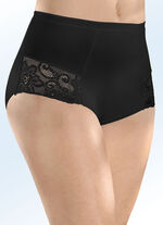 Viererpack Slips mit elastischen Spitzeneins&auml;tzen 