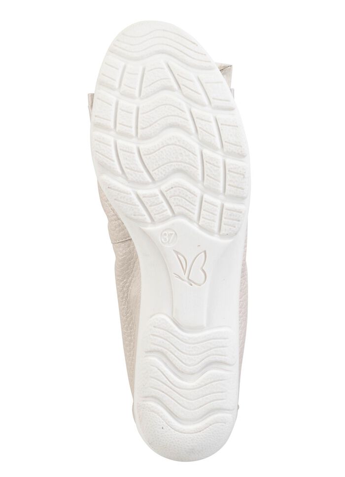 Caprice, schicke Damen-Ballerinas, Weite G, mit Gummizug PERLWEISS