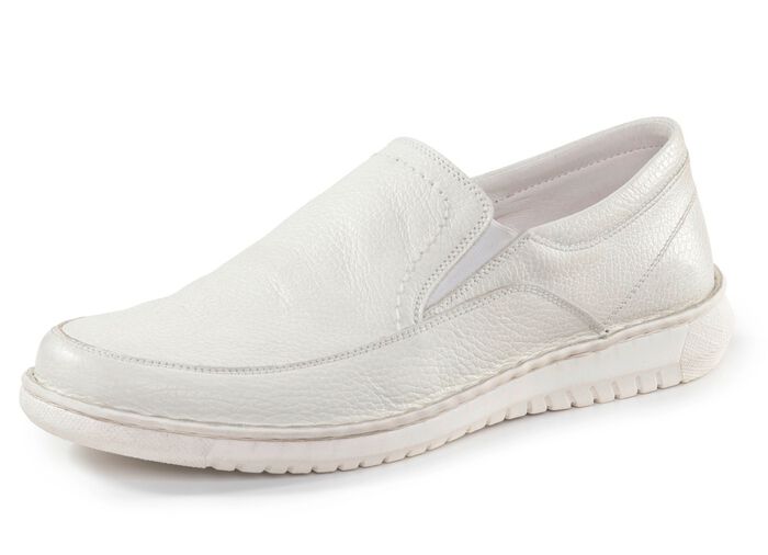 GINO GALANTE Slipper aus genarbtem Nappaleder NATURWEISS