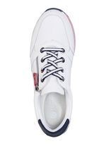 Remonte Sneaker aus beschichtetem Leder mit Textilbesatz WEISS-MARINE-ROT